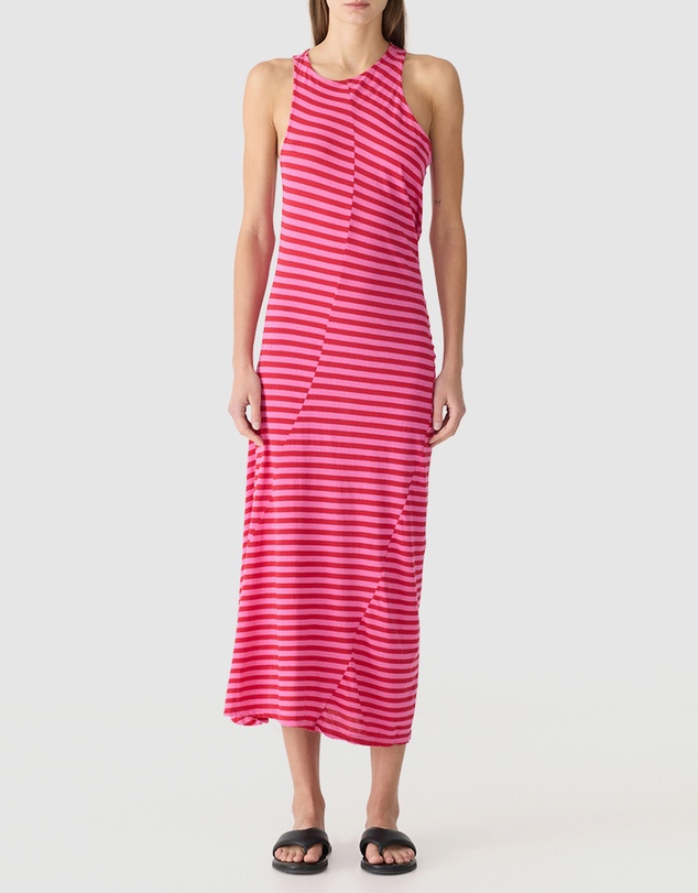 Bassike - Stripe Asymmetric Tank Dress