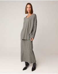 Primness - Stripe Loose V Top