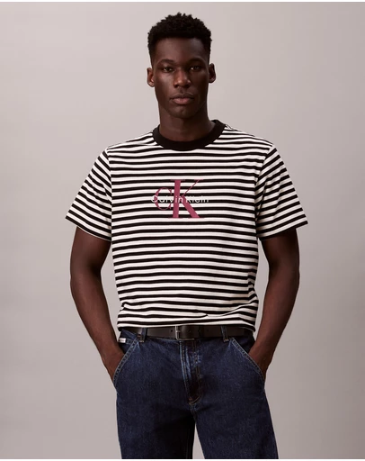 Calvin Klein Jeans - Monogram Logo Stripe Relaxed T-Shirt