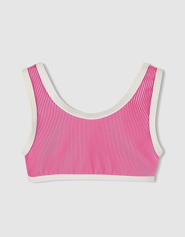 Zulu & Zephyr Mini - Mini Stripe Rib Scoop Bikini Top - Kids