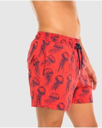 Tolu Australia - Boardshorts with Red Jellyfish