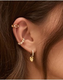Wanderlust + Co - Heart Charm Huggie Earrings