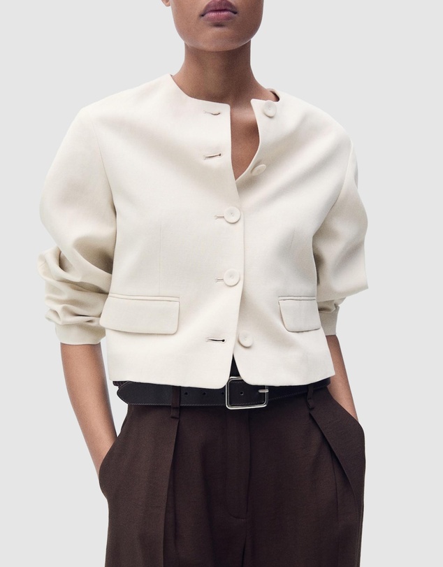 M.N.G - Cris Linen-Blend Jacket With Buttons