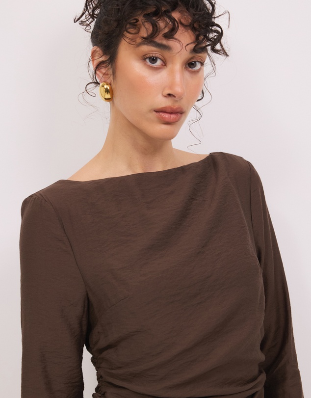 Calli - Lydia LS Ruched Midi Dress