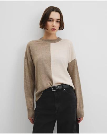Country Road - Colour Block Merino Knit
