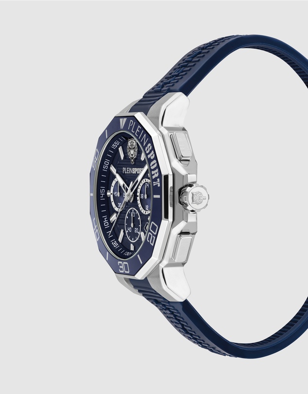 Plein Sport - PLEIN TITAN Watch 46mm Blue Dial and Blue Silicone Strap