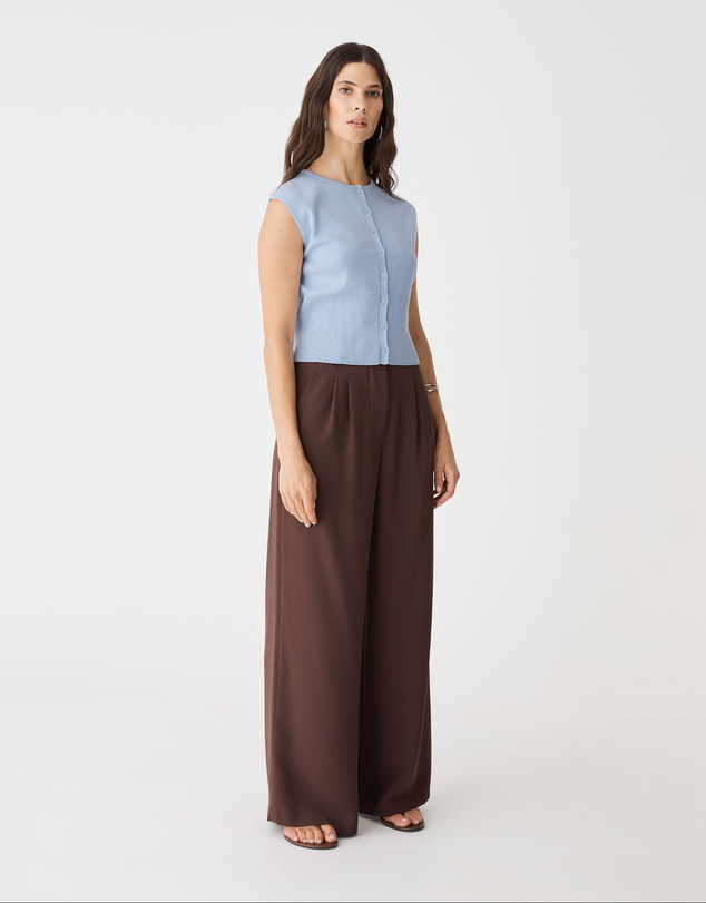 Forcast - Faye Sleeveless Button Up Knit