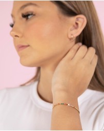 Mestige Kids - Sweetheart Vibrant Tennis Bracelet - 18K Gold Plated