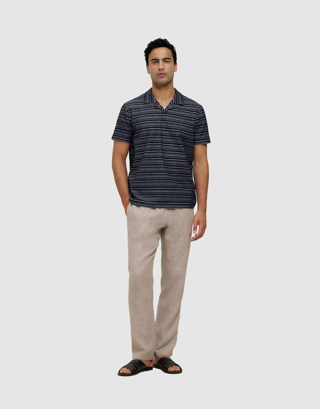 Trenery - Yarn Dyed Linen Relaxed Drawcord Pant