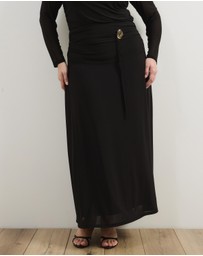 Atmos&Here Curvy - Valentia Belted Mesh Maxi Skirt