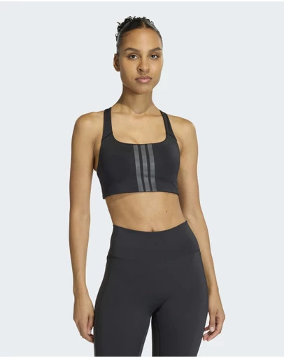 adidas Performance - Optime Workout 3-Stripes Medium Support Bra Womens