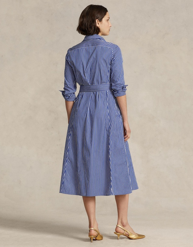 Polo Ralph Lauren - Belted Striped Cotton Shirtdress