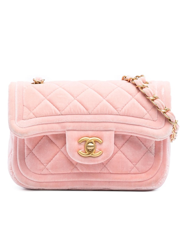 Pre-Loved by Azura Reborn - Pre-Loved Mini Quilted Velvet Double Frame Flap