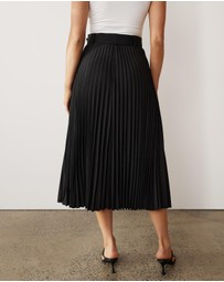 Atmos&Here - Hailey Pleated Belt Midi Skirt