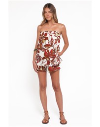 Petal & Pup - Sallie Strapless Playsuit - Brown Floral