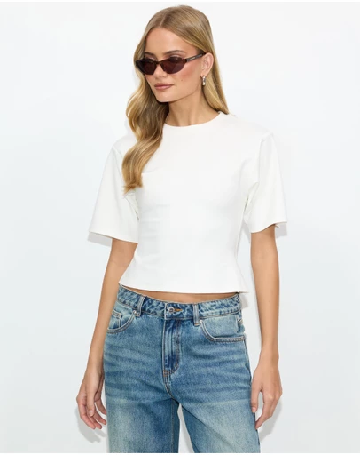 Dazie - Agnes Cinched Short Sleeve Tee