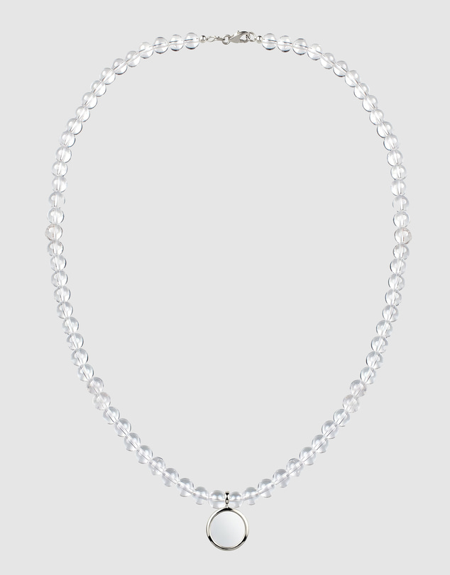 Elli Jewelry - Rock Crystal Beaded Disc Necklace in 925 Silver