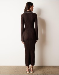 Atmos&Here - Elarie Contrast Knit Midi Dress