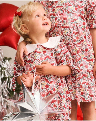 Huxbaby - Festive Floral Frill Collar Bubble Romper - Babies