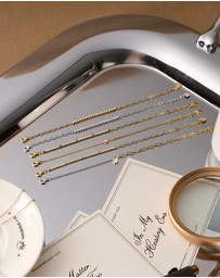 Wanderlust + Co - Pave 14K Gold Vermeil Bezel Tennis Chain Bracelet