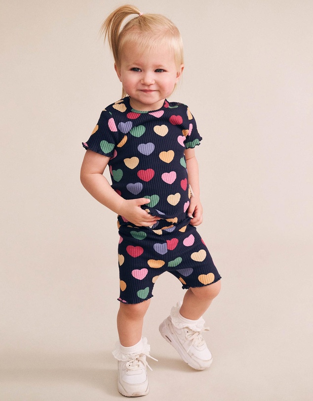 Huxbaby - Multi Hearts Rib Tee - Babies-Kids