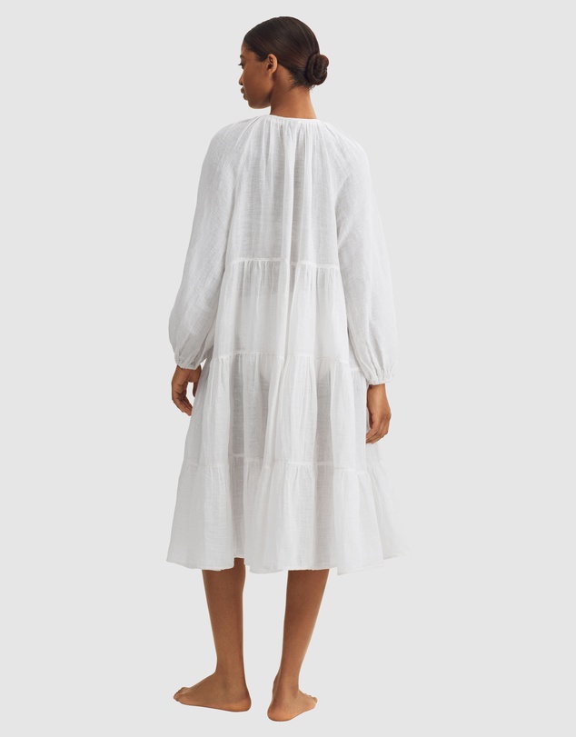 Polo Ralph Lauren - Cotton & Linen Tiered Long Sleeve Beach Dress