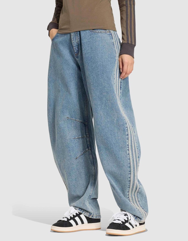 adidas Originals - High Rise Barrel Leg Denim Pants