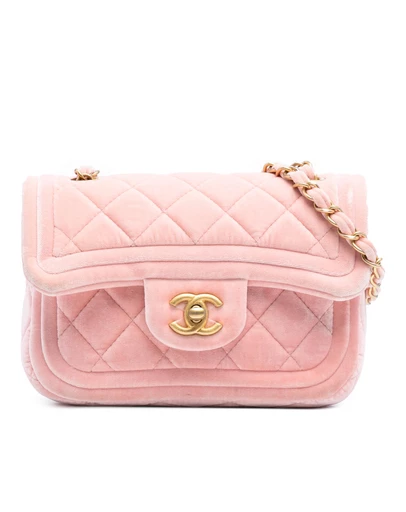 Pre-Loved by Azura Reborn - Pre-Loved Mini Quilted Velvet Double Frame Flap