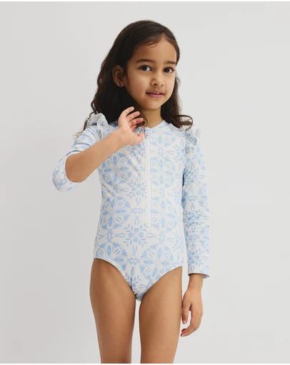Country Road - Long Sleeve Frill Swimsuit