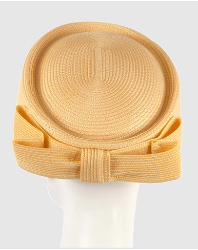 Max Alexander - Yellow Braid Pillbox Hat