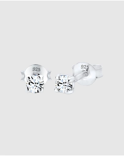 Elli Jewelry - Crystal Stud Earrings in 925 Silver