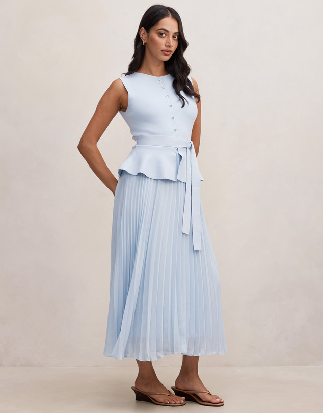 Forever New - Luella Pleated Mixed Midi Dress