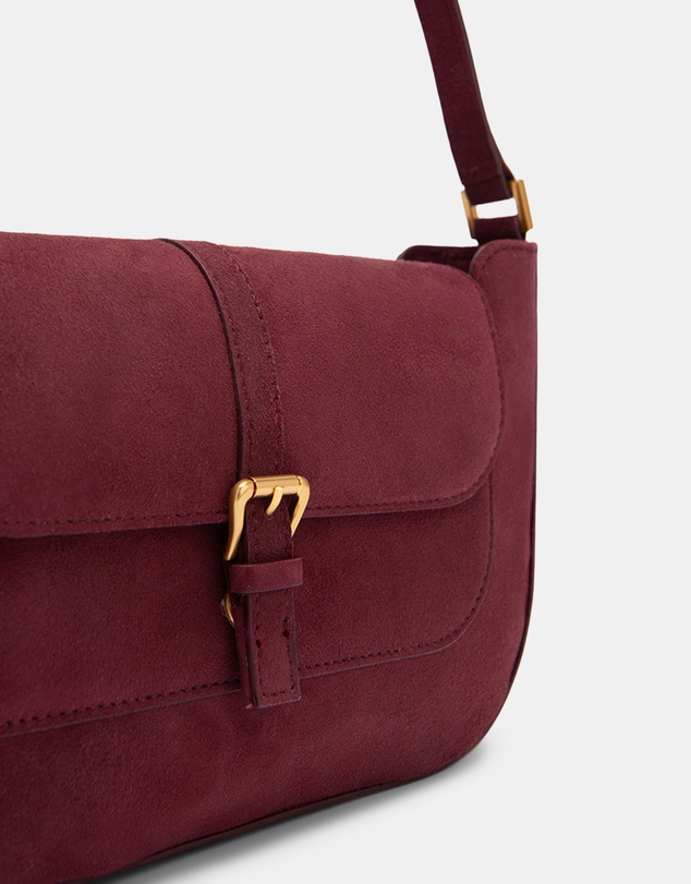 By Far - Miranda Sour Cherry Suede Leather Bag