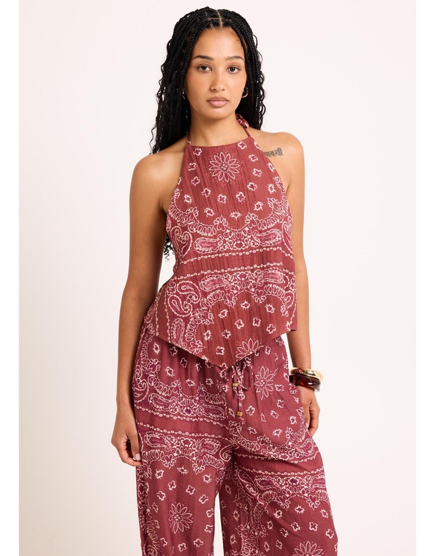 Subtitled - Gina Tie Up Scarf Top