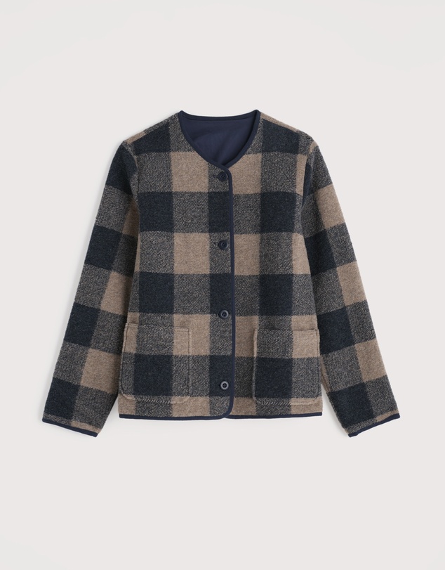 Seasalt - Seasalt Cornwall Navy Merywen Checked Jacket