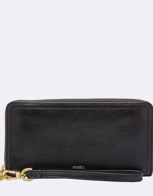 Fossil - Logan Black Zip Clutch