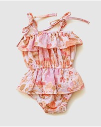 WITH LOVE FOR KIDS - Cotton Muslin Ruffle Playsuit - Babies
