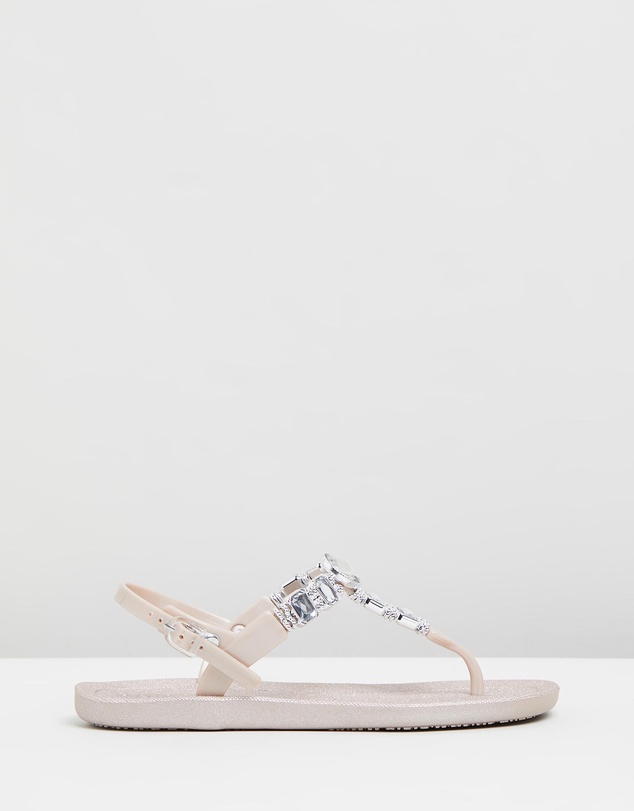 Holster - Mykonos Jewelled T-bar Sandal - Champagne - Women's