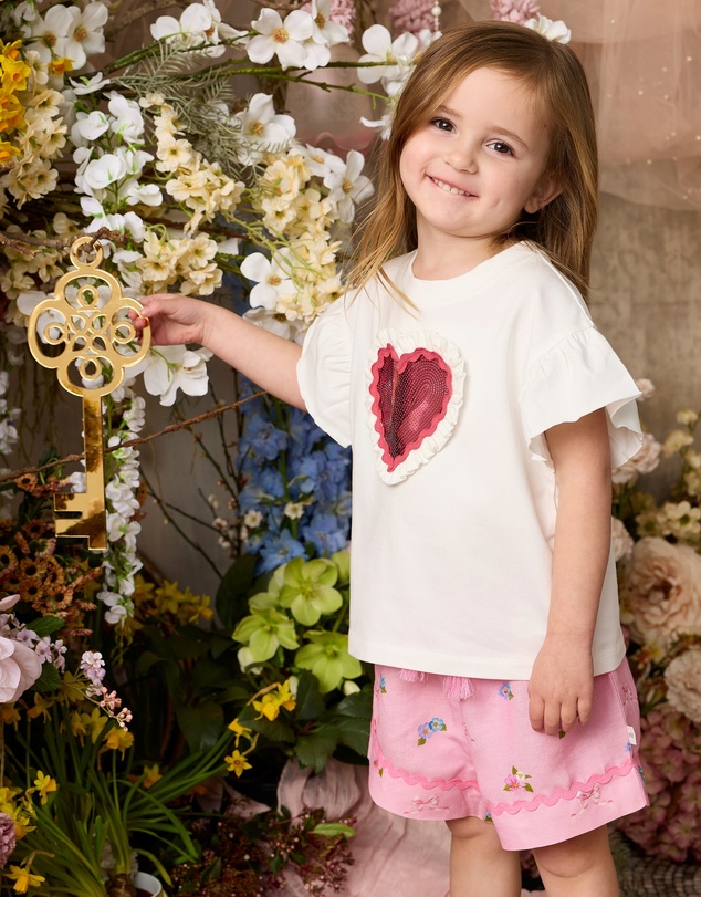 Fleur Harris - 'Heirloom Treasures' Frilly Tee in Snow White