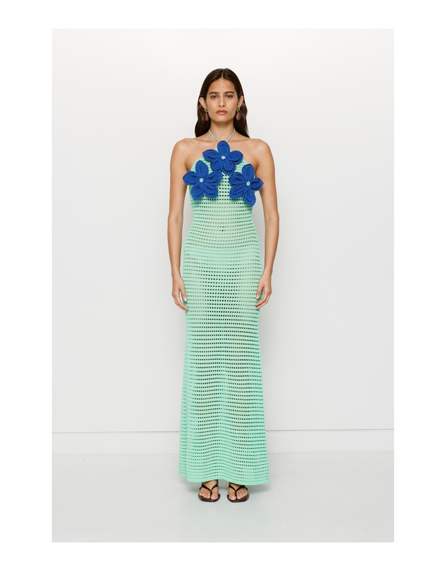 The Wolf Gang - La Monada Knit Maxi Dress - Aquamarine
