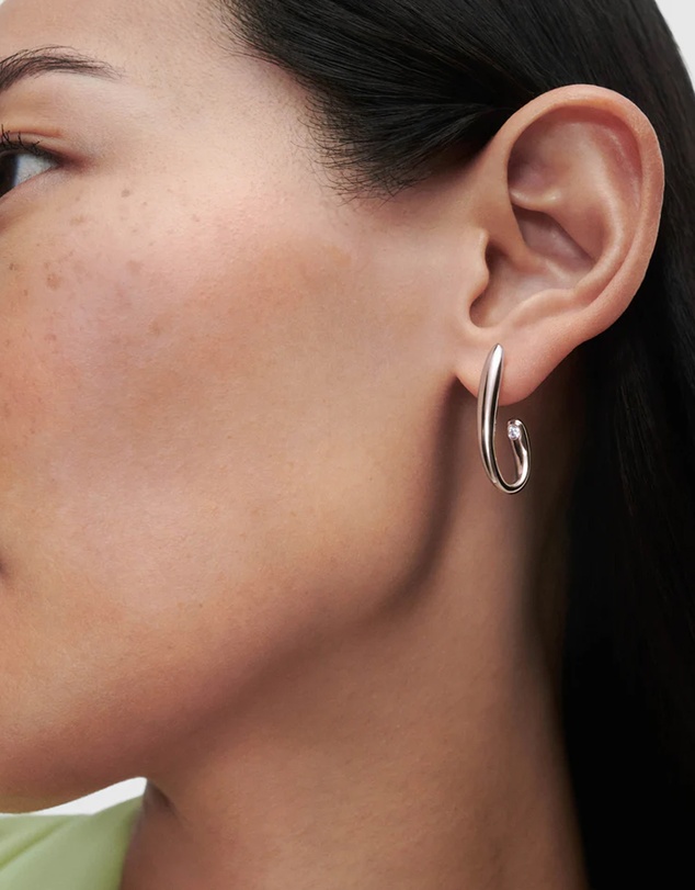 PDPAOLA - Volta Silver Hoop Earrings