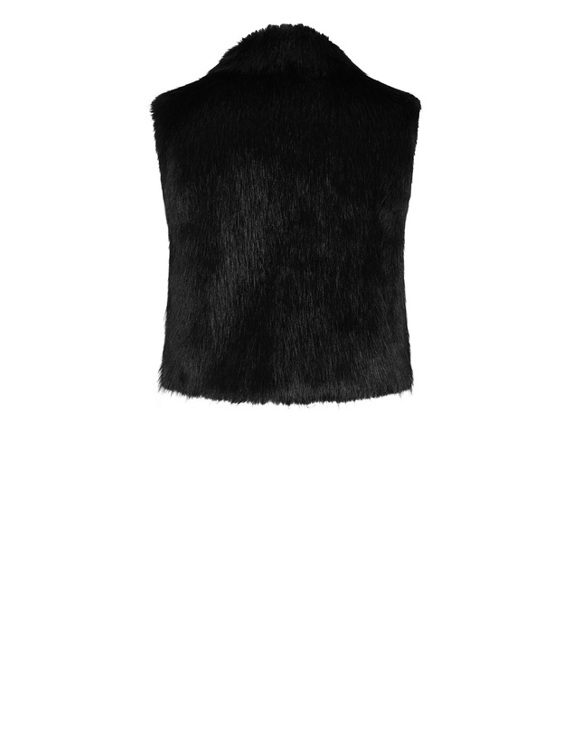 City Chic - Plus size Gianna Faux Fur Vest - black