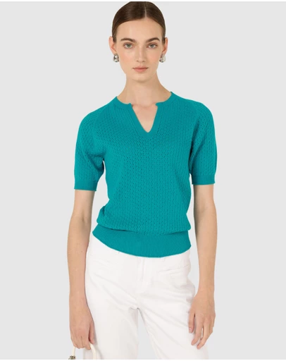 SACHA DRAKE - Henley Knit Top