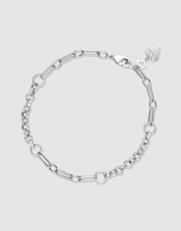 Wanderlust + Co - Mixed Chain Silver Bracelet