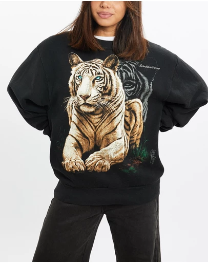 Vintage by The Real Deal - Pre Loved - Vintage 90s Tiger Wildlife Sweatshirt