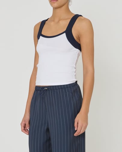 White & Dark Navy