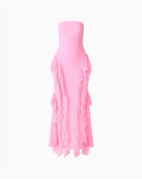Elliatt - Amelina Strapless Ruffle Gown In Pink