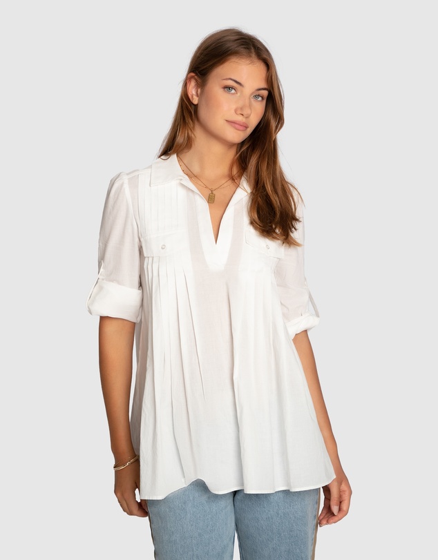 Belle & Bloom - Catch Feelings Pintuck Shirt