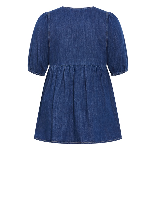 City Chic - Tie Mini Denim Dress