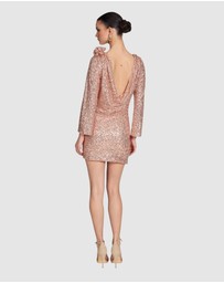 Romance by Honey and Beau - Gaia Draped Sequin Mini Dress